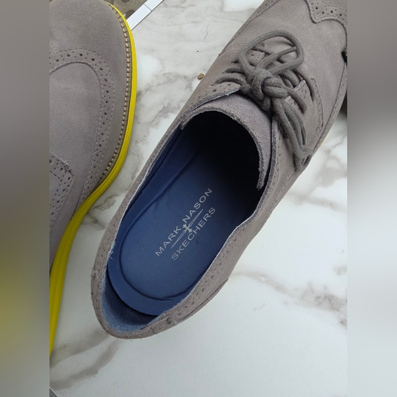 Men\'s Shoes Size 13 Mark Nason Lunargrand Wingtip shoes grey suede yellow main image 2